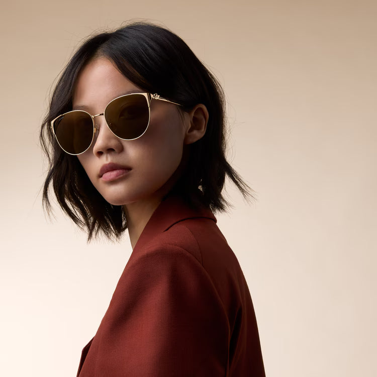 Cartier Panthère de Women Round Gold-Grey Sunglasses