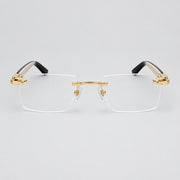Cartier C Décor Men Rimless Natural Wood Temples Transparent Glasses