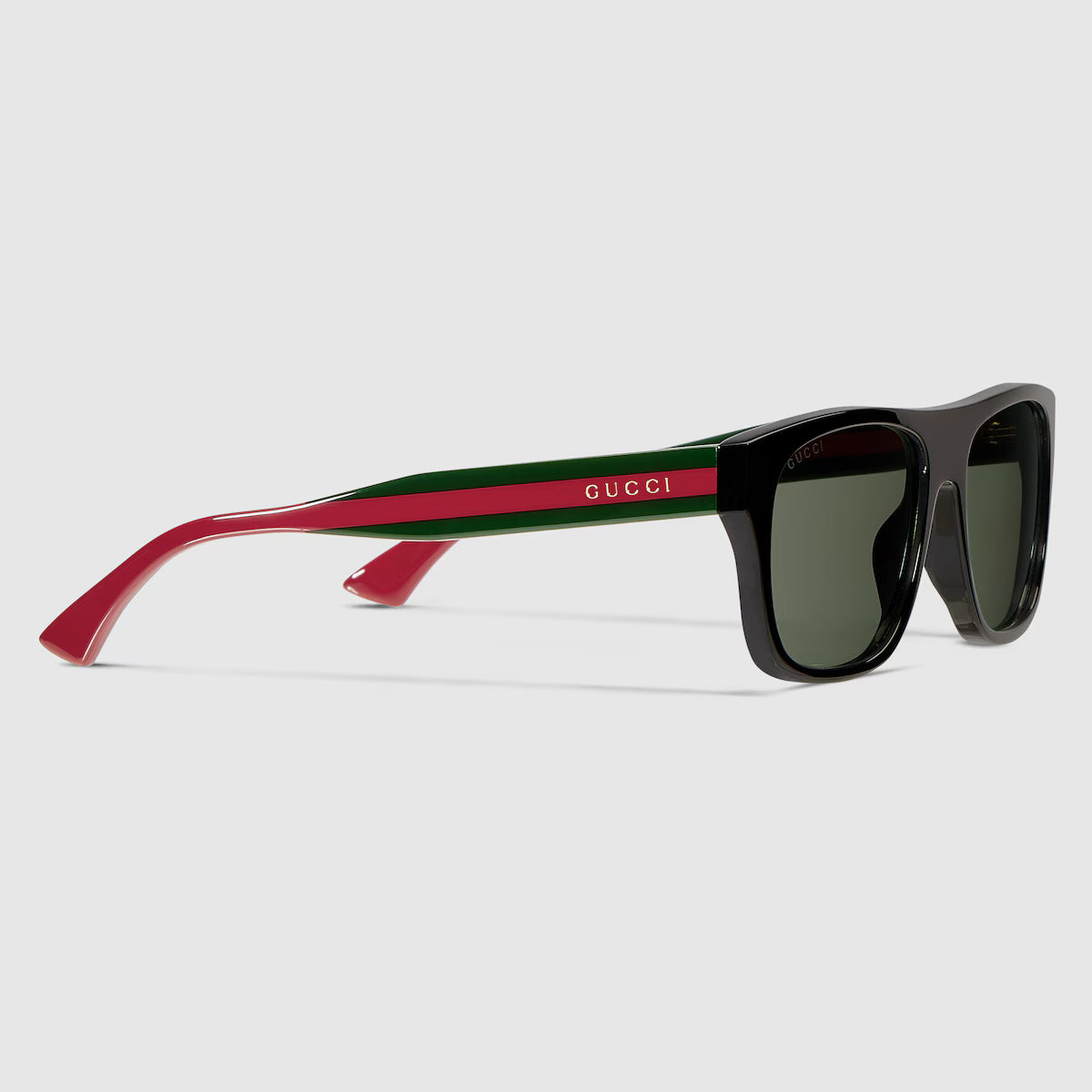 Gucci Men Square Frame Shiny Red Sunglasses
