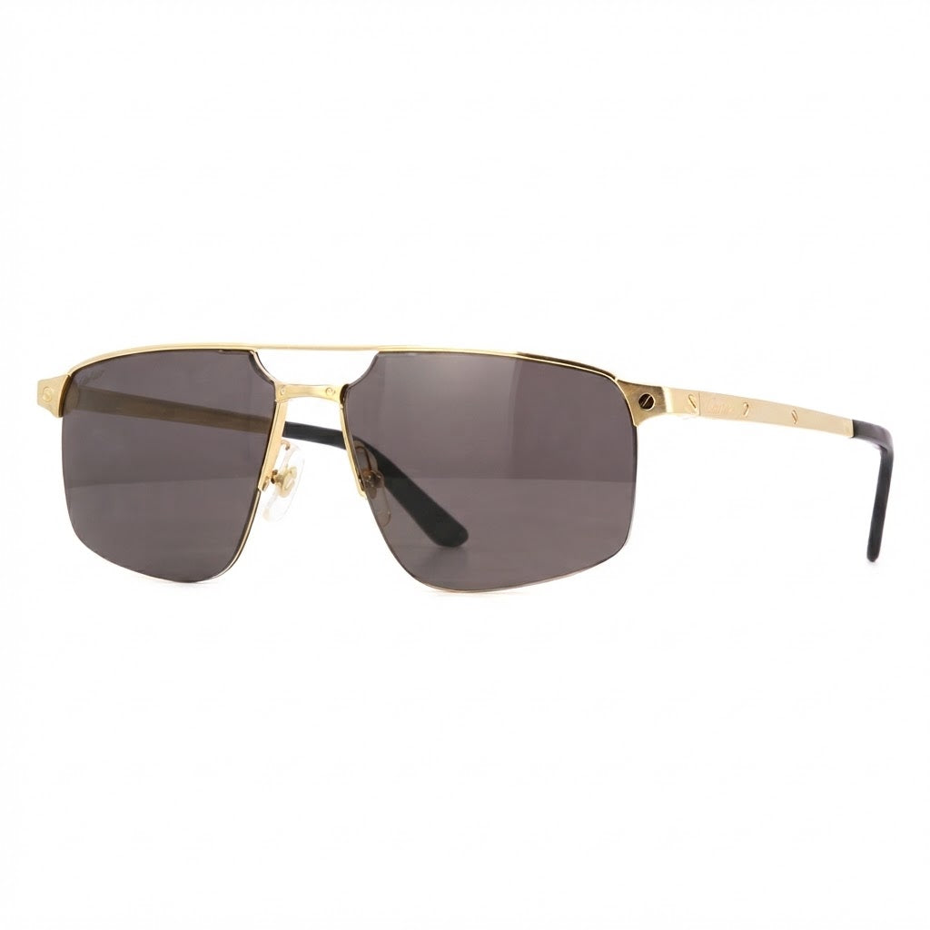 Cartier Santos de Cartier Men Navigator Gold-Grey Sunglasses