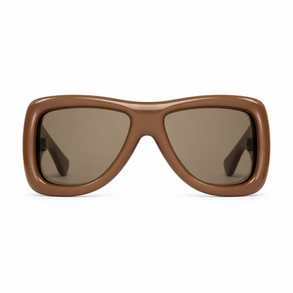 Saint Laurent Women SL 902 Howl Oversized Pillowed Brown Sunglasses
