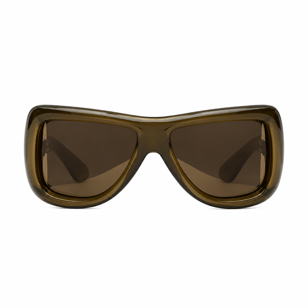 Saint Laurent Women SL 902 Howl Oversized Pillowed Transparent Khaki Sunglasses