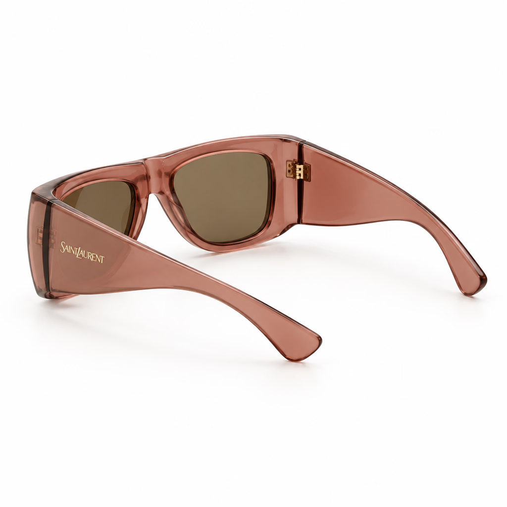 Saint Laurent Women SL 902 Howl Oversized Pillowed Transparent Red / Brown Sunglasses