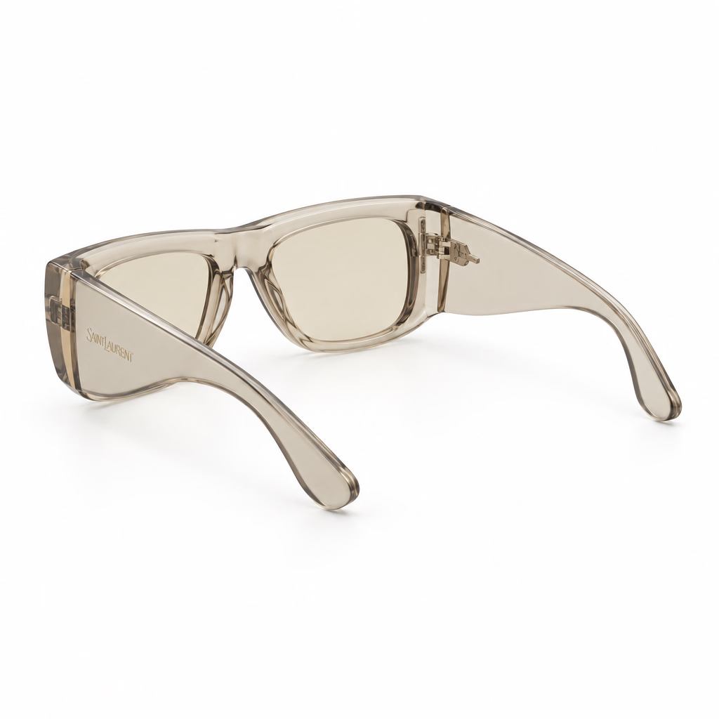 Saint Laurent Women SL 902 Howl Oversized Pillowed Transparent Beige Sunglasses