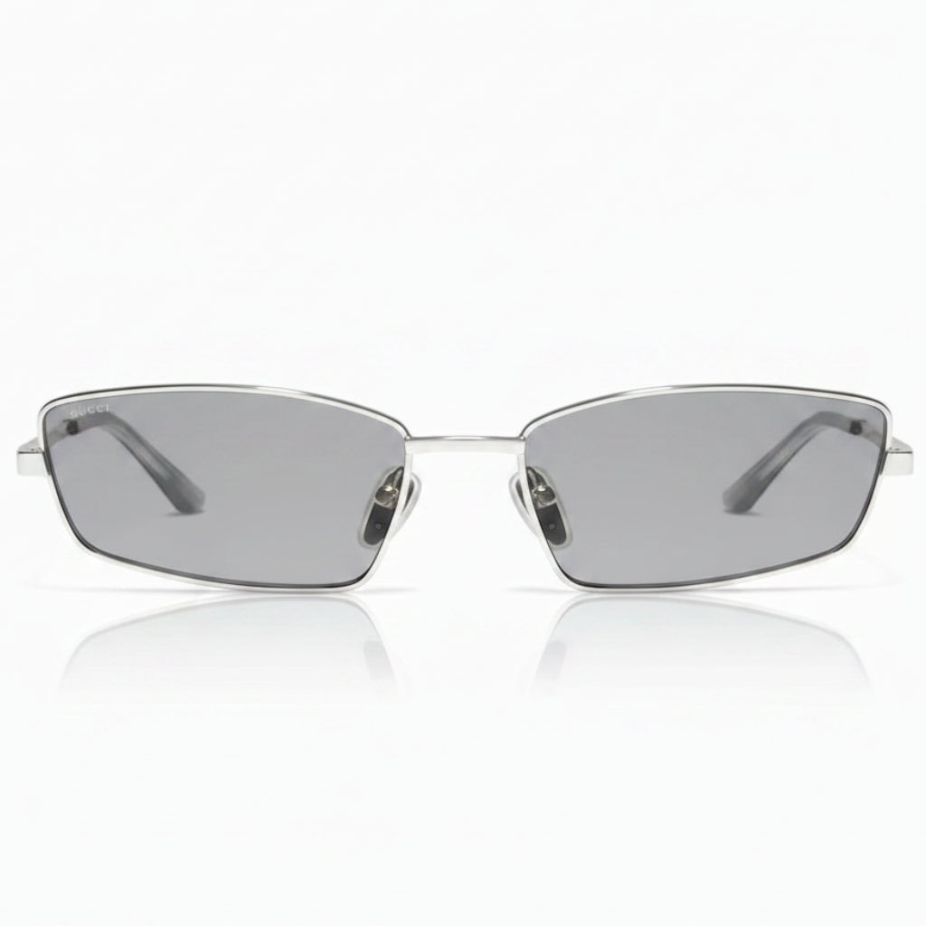 Gucci Unisex Rectangular Frame Gray Sunglasses