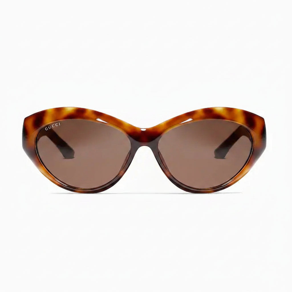 Gucci Women Cat Eye Frame Brown Tortoiseshell Sunglasses