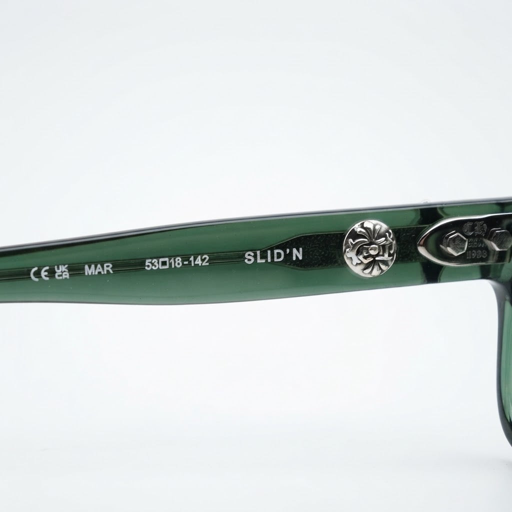 Chrome Hearts Sliding Sterling Silver Green,Transparent Glasses