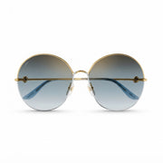 Cartier Trinity de C Women Round Metal Frame Grey/Gold Sunglasses