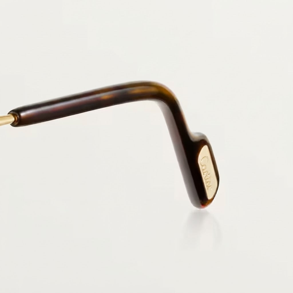 Cartier Classic C Motif Unisex Rimless Brown Sunglasses