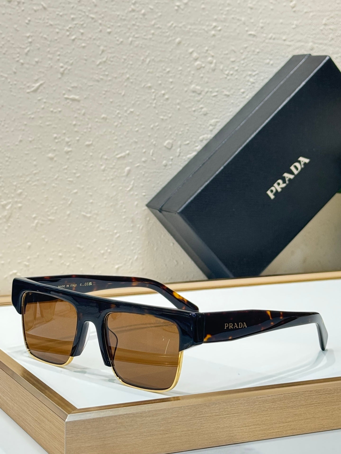 Prada Unisex PR D12SU Tortoise Sunglasses