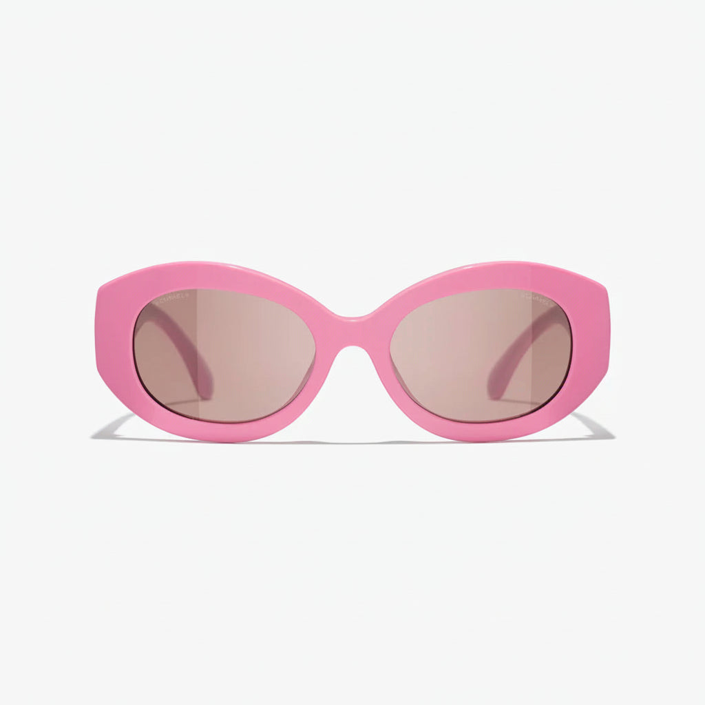 Chanel Women Oval Pink Sunglasses