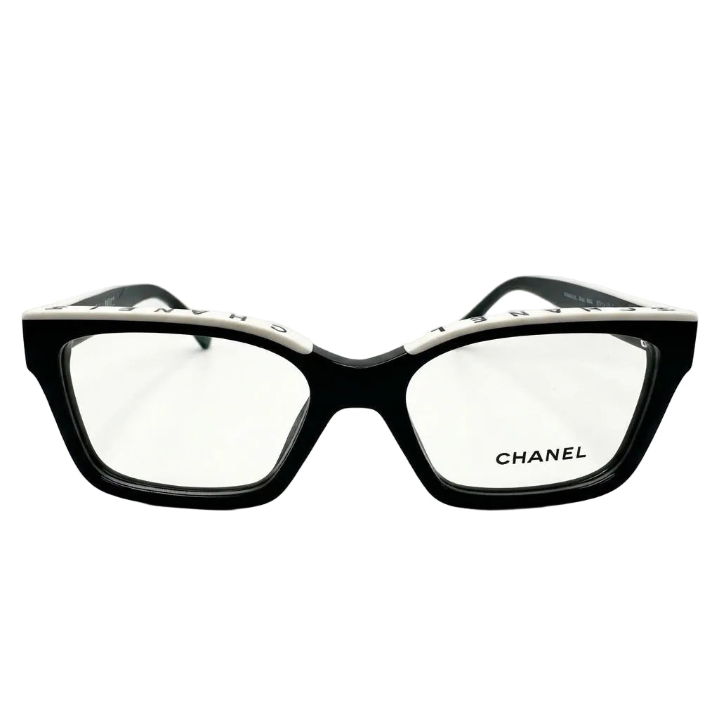 Chanel Rectangular Black & White Optical Glasses