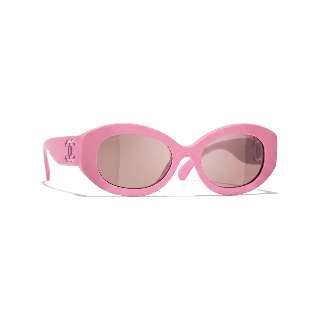 Chanel Women Oval Pink Sunglasses
