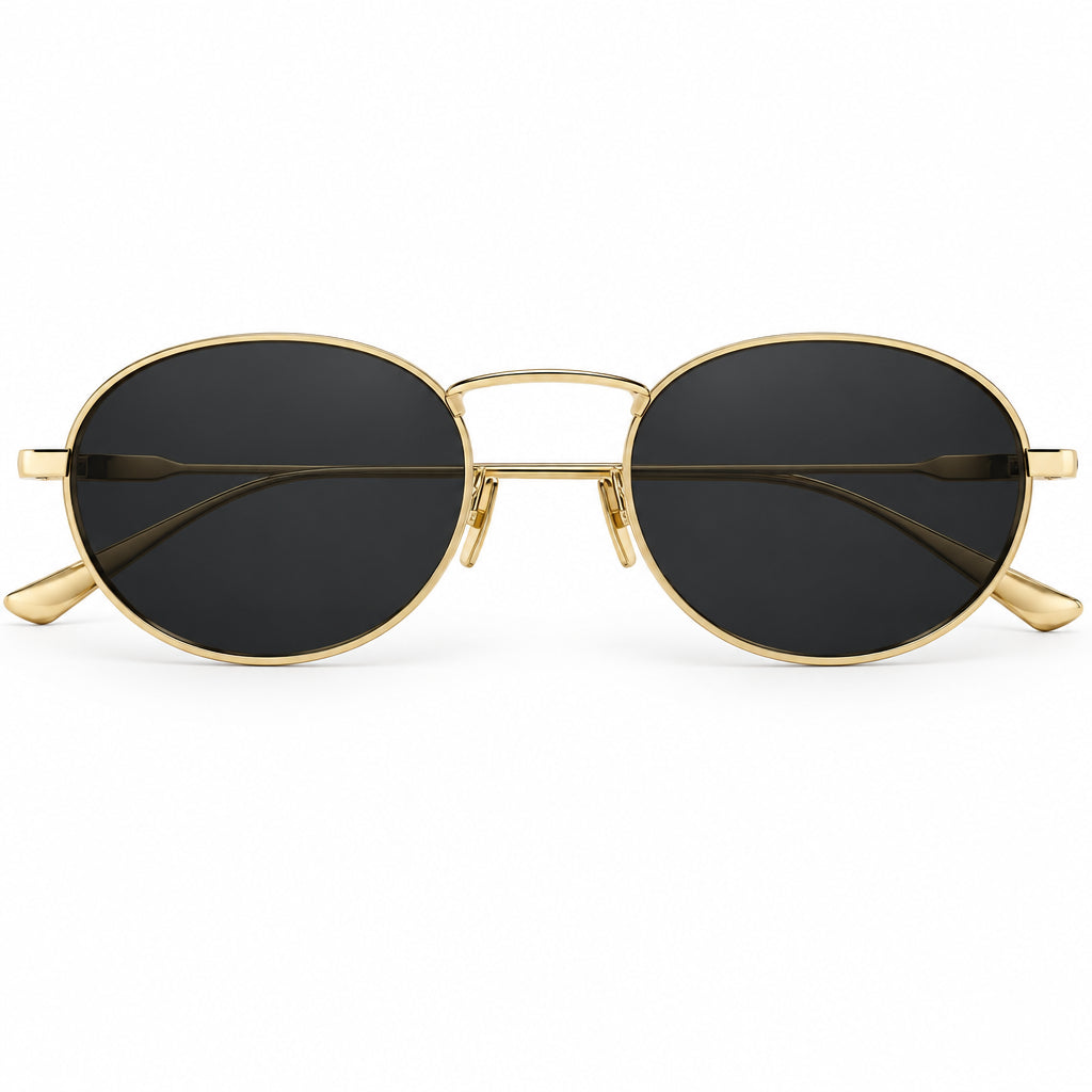 Saint Laurent Unisex SL 799 003 Gold Oval Black Sunglasses