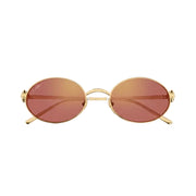 Cartier Clash de Women Oval Gold Finish Studded Temple Gold Orange Sunglasses