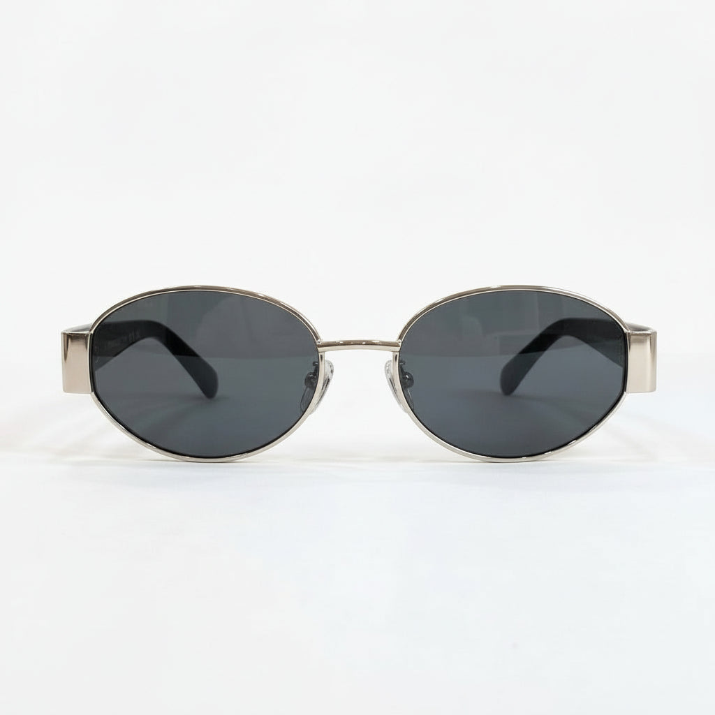 Chanel Women Oval Frame Dark Grey Sunglasses