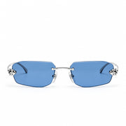 Cartier Panthère de C Unisex Rimless Rectangular Blue Sunglasses