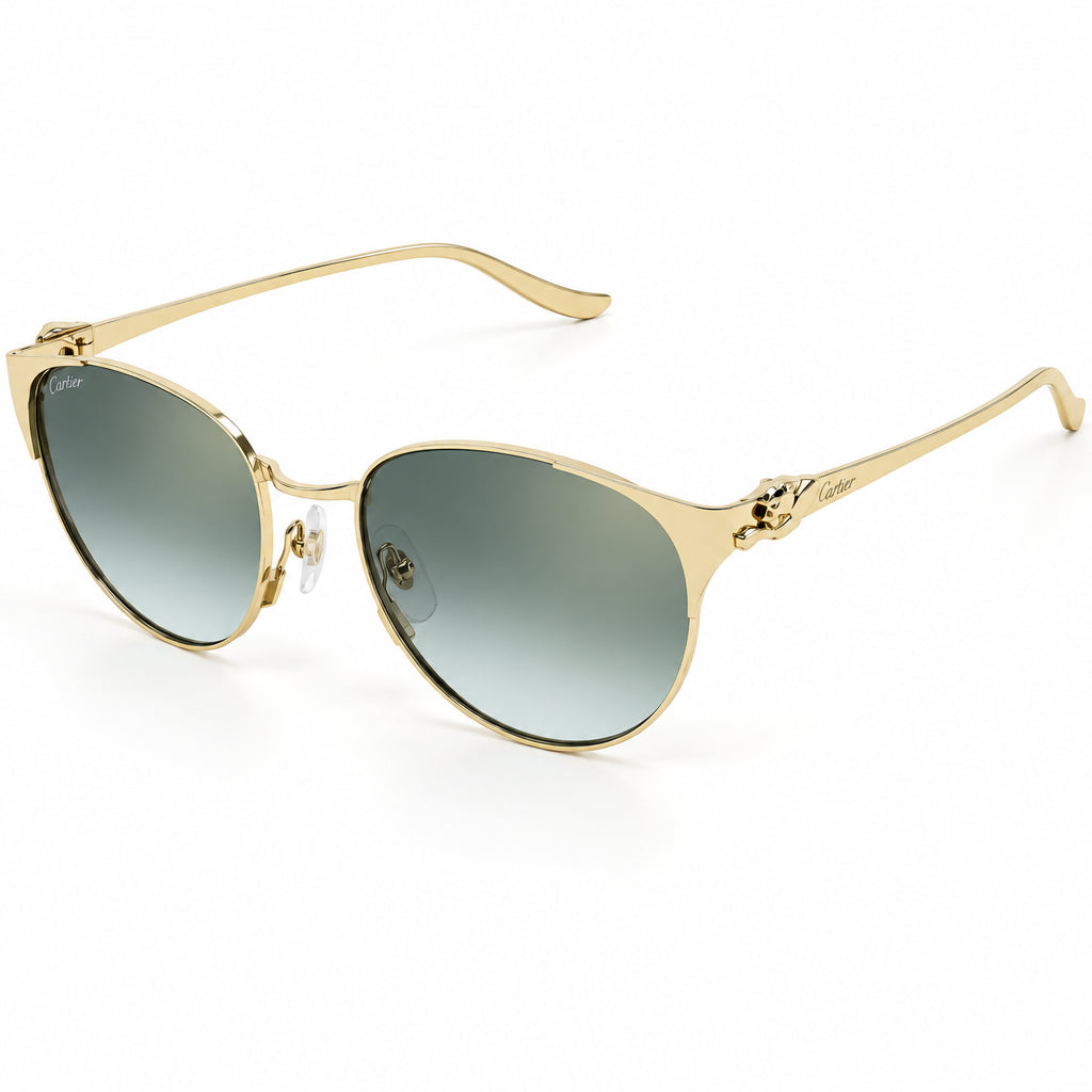 Cartier Panthère de Women Gold-Finish Green Gradient Sunglasses