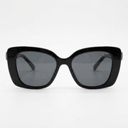  Chanel Women Acetate Strass Polarized Square Black Stone Logo Sunglasses