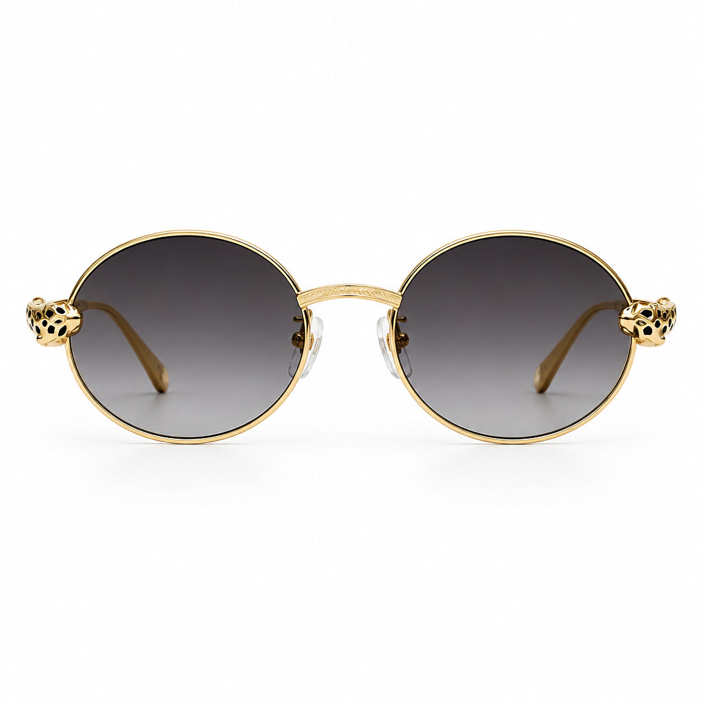 Cartier Panthère de C Women Round Grey Gradient Sunglasses