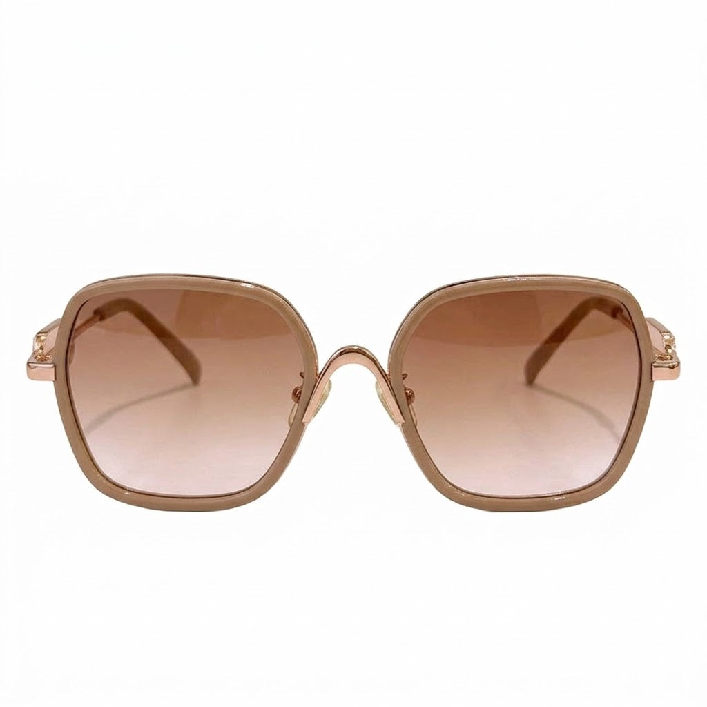 Miu Miu MU7417S Women Square Nude / Gold / Brown Gradient Sunglasses