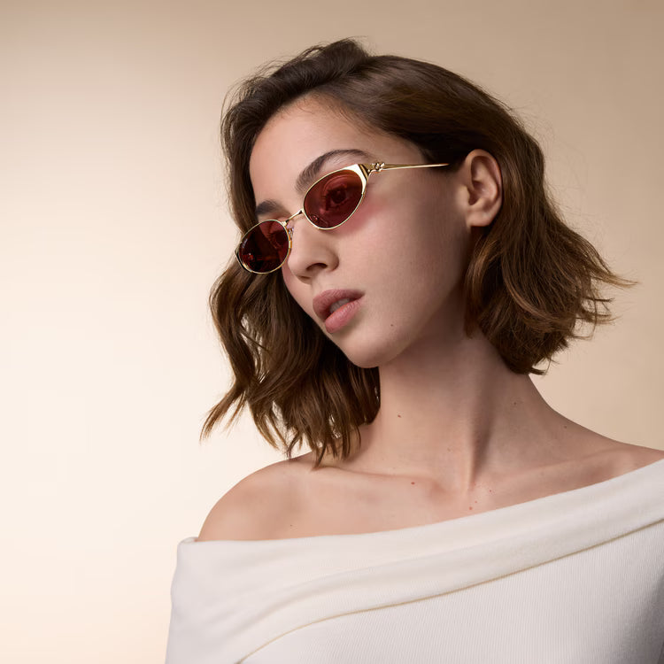 Cartier Panthère de C Women Gold & Pink Mirrored Sunglasses