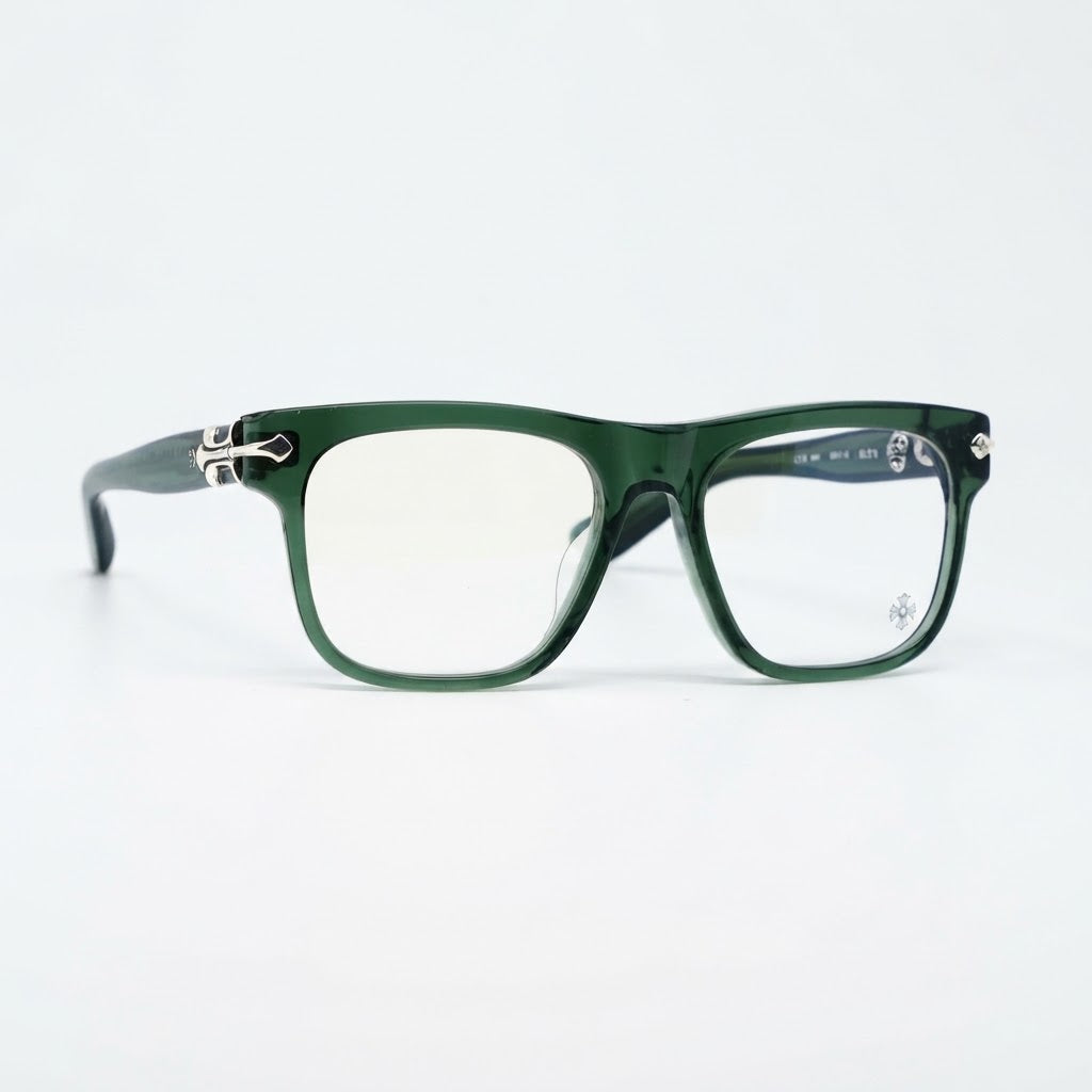 Chrome Hearts Sliding Sterling Silver Green,Transparent Glasses