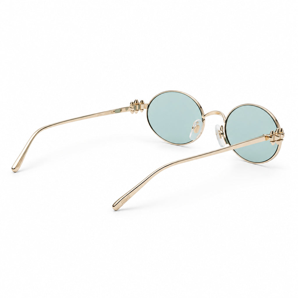 Cartier Clash de Women Oval Gold Finish Studded Temple Light Blue Tint Sunglasses