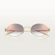Cartier Clash de Women Oval Gold Finish Studded Temple Grey Gradient Lenses Sunglasses