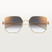 Cartier Clash de C Women Gold Finish Studded Temple Square Grey Gradient Sunglasses