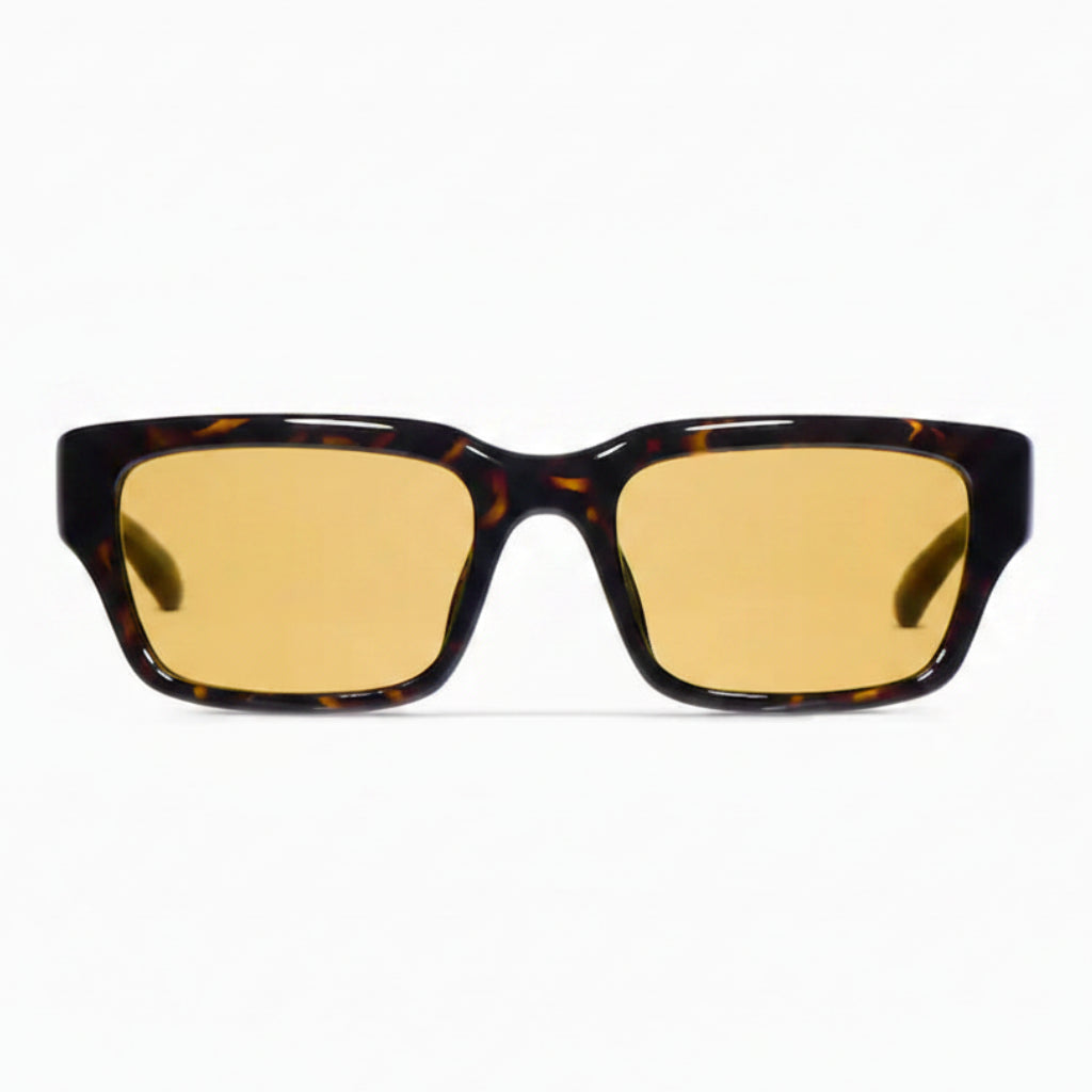 Gucci Men Rectangular Frame Brown Tortoiseshell Sunglasses