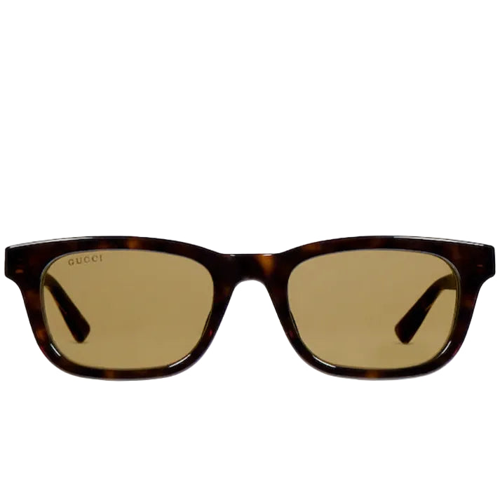 Gucci Men Rectangular Frame Tortoises Sunglasses