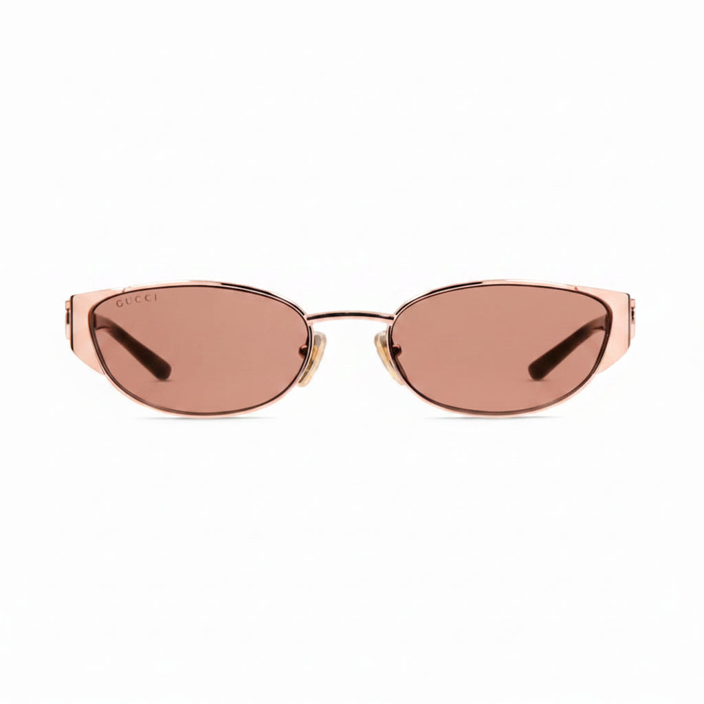 Gucci Women Oval Frame Rose Gold sunglasses
