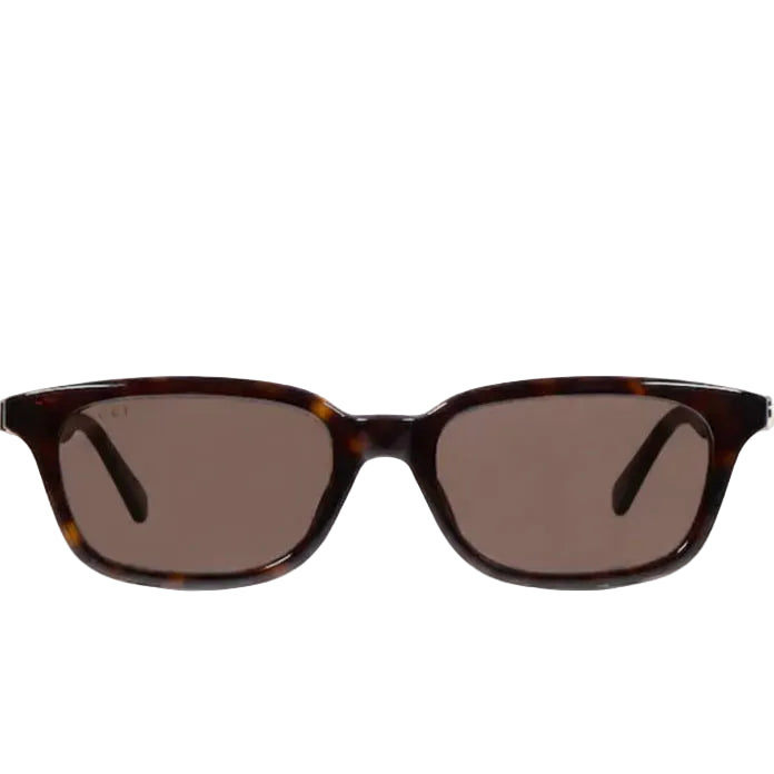 Gucci Women Rectangular Frame Dark Tortoise Sunglasses