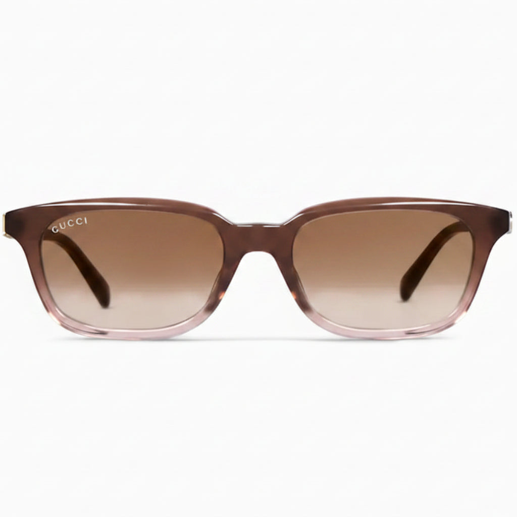 Gucci Women Rectangular Frame Brown Gradient Sunglasses