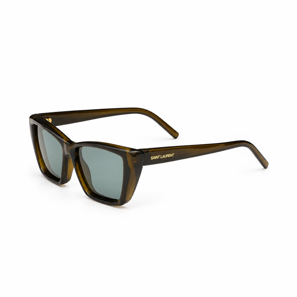 Saint Laurent Women SL 276 Mica Plump Transparent Khaki Sunglasses