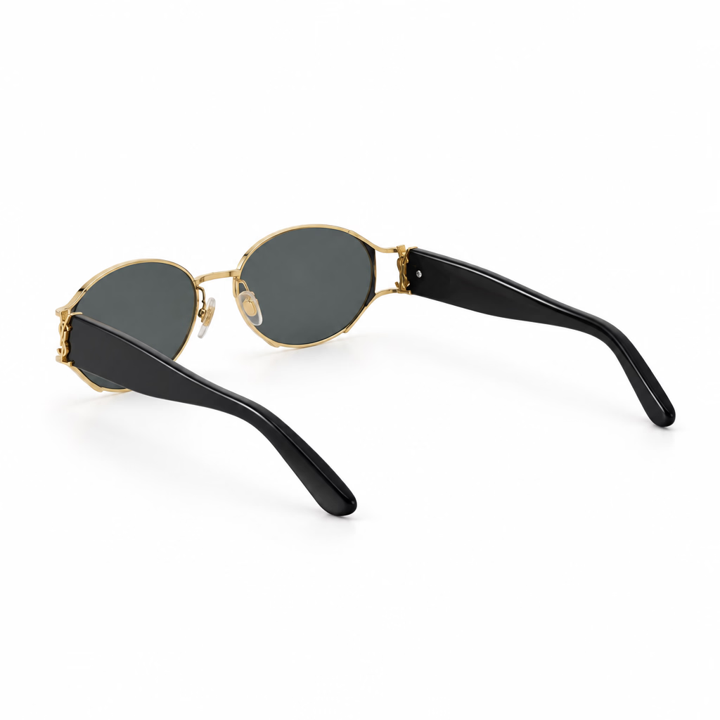 Saint Laurent Women SL M919 Oval Light Gold / Black Sunglasses