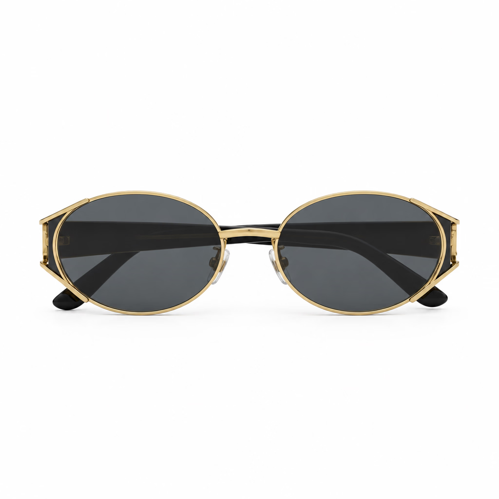 Saint Laurent Women SL M919 Oval Light Gold / Black Sunglasses