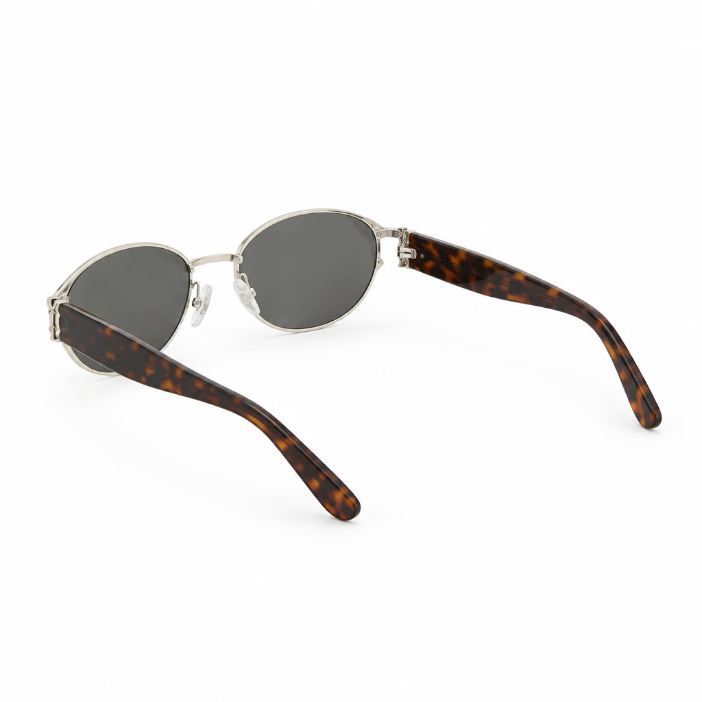 Saint Laurent Women SL M919 Oval Silver / Dark Havana Sunglasses