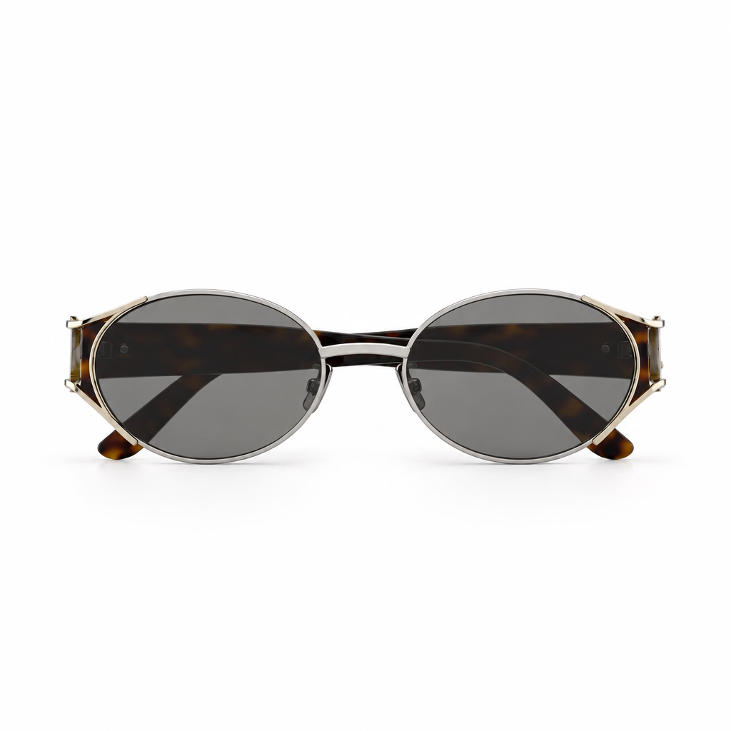 Saint Laurent Women SL M919 Oval Silver / Dark Havana Sunglasses