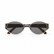 Saint Laurent Women SL M919 Oval Silver / Dark Havana Sunglasses