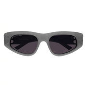 Balenciaga Women BB0095S Dynasty Oval Grey / Silver Sunglasses
