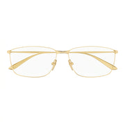 Balenciaga Men BB0415O Ultra-Thin Metal Rectangle Gold Eyeglasses