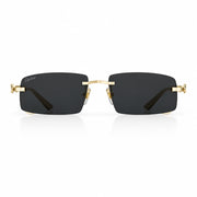 Cartier Panthère De Rimless Unisex Rectangle Black Sunglasses