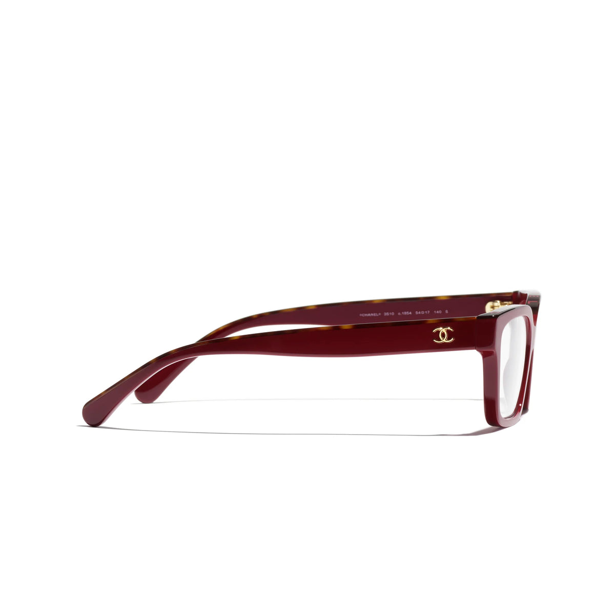 CHANEL Women Rectangular Burgundy Transparent Optical Glasses