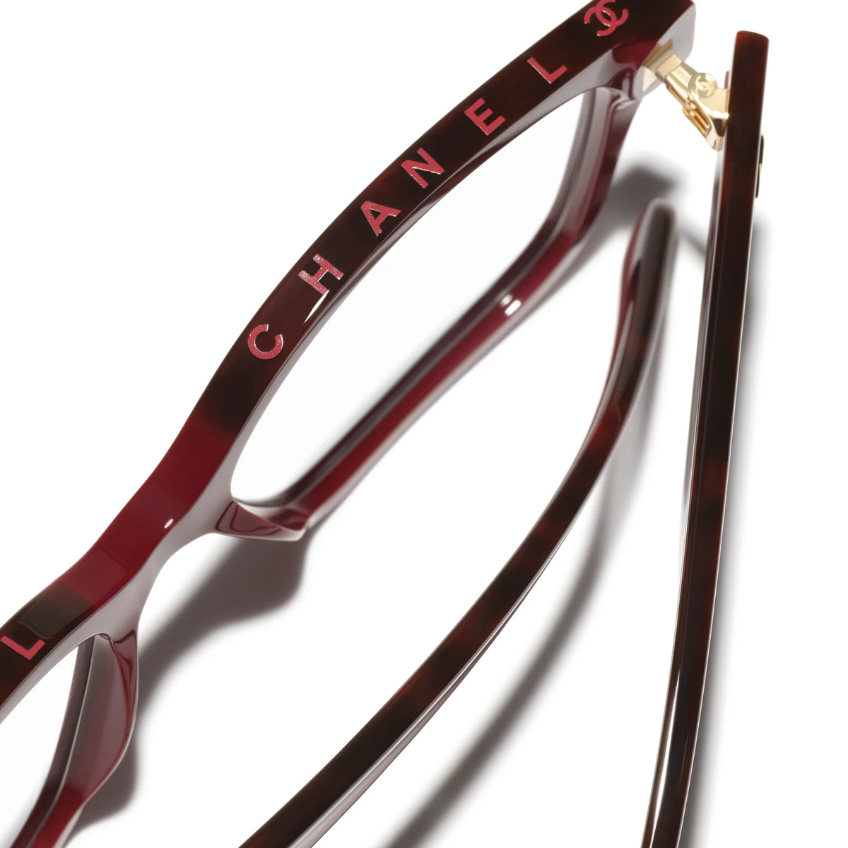 CHANEL Women Rectangular Burgundy Transparent Optical Glasses