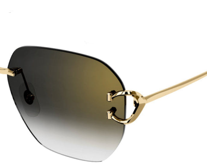 Cartier Classic C Motif Women Rimless Gold/Grey Sunglasses