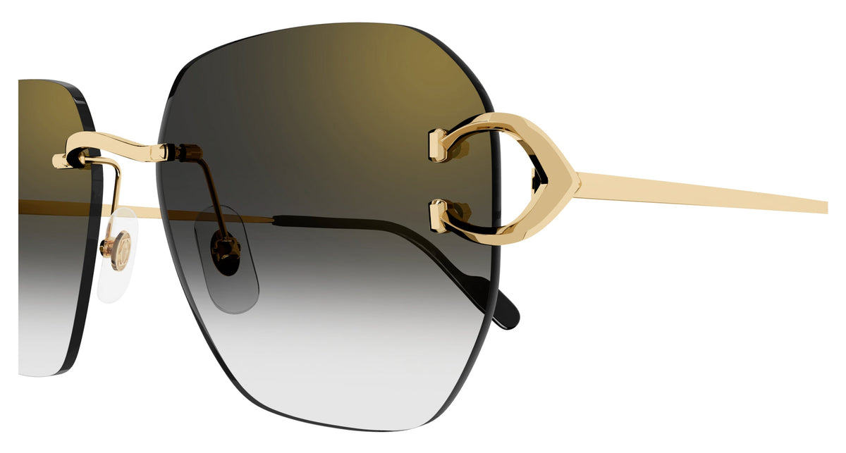 Cartier Classic C Motif Women Rimless Gold/Grey Sunglasses
