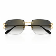 Cartier Premiere de Cartier Unisex Rimless Rectangular Gold/Grey Sunglasses