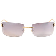 Cartier Panthère de C Unisex Rectangular Rimless Gold / Red Sunglasses